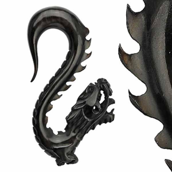 Horn Chinese Dragon Hanger 0G Pair