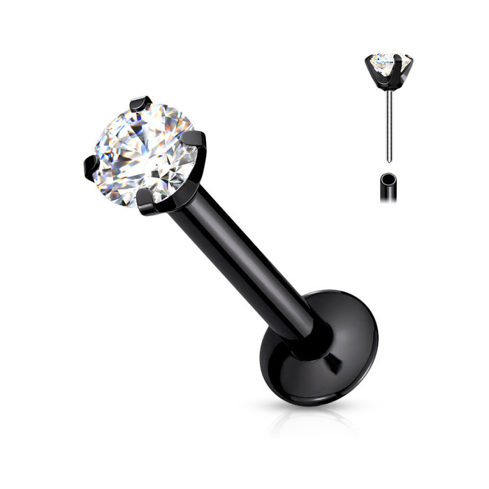 Threadless Prong Gem Labret