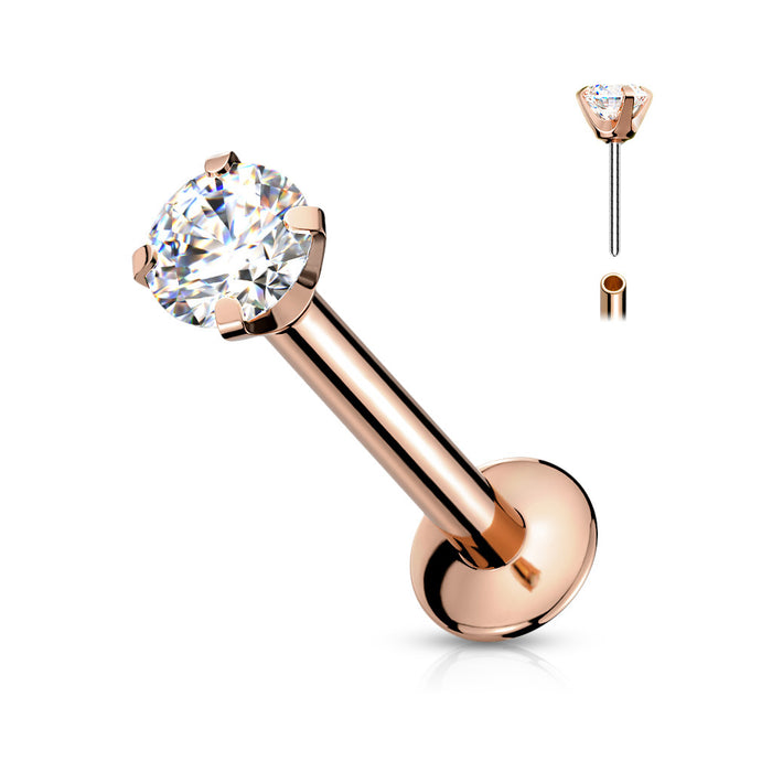 Threadless Prong Gem Labret