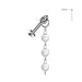 Silver earring with pearl beads on a white background