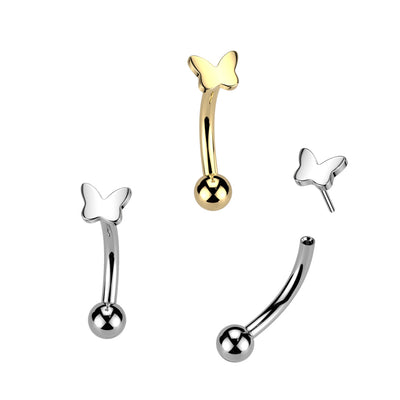 Titanium Threadless Butterfly Curve 16G