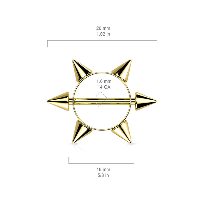 Spike Nipple Shield 14G