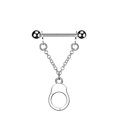 Handcuff Nipple Dangle (Single) 14G