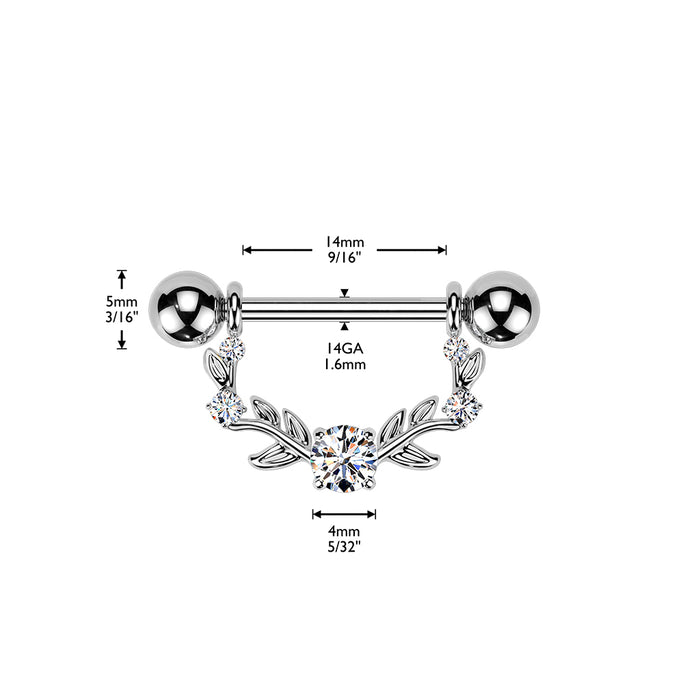 Gem Vine Nipple Dangle 14G