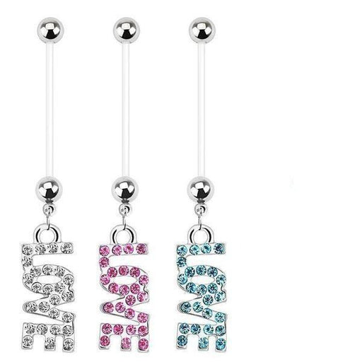LOVE Pregnancy Belly Bar 14G