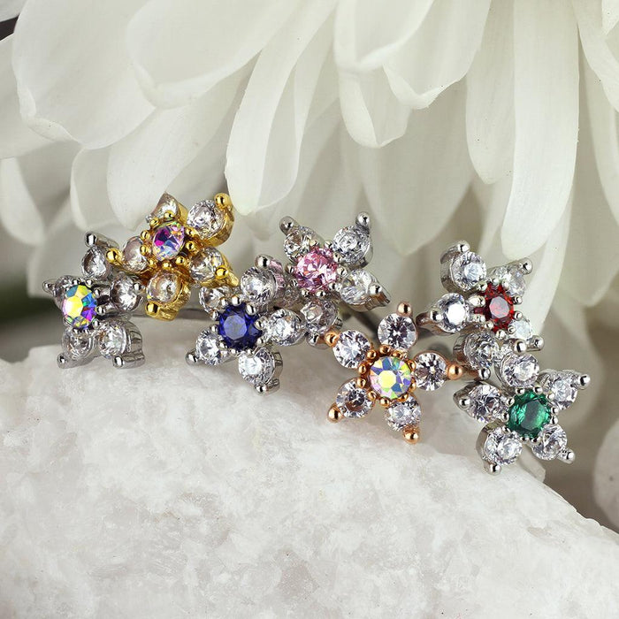 Large Gem Flower Nose Bone 20G