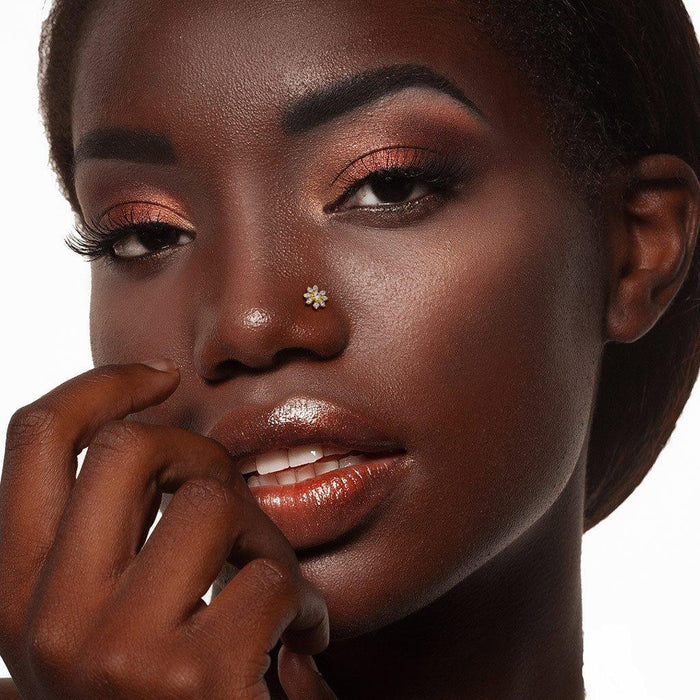 Large Gem Starburst Nose L Bend 20G