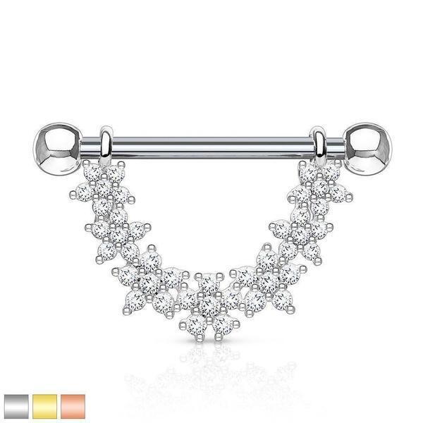 Linked Flowers Nipple Dangle 14G