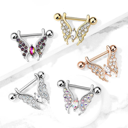 Marquise Butterfly Nipple Dangle 14G 12mm