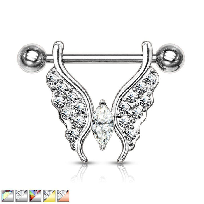 Marquise Butterfly Nipple Dangle 14G 12mm