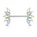 Marquise Gem Fan Nipple Bar 14G