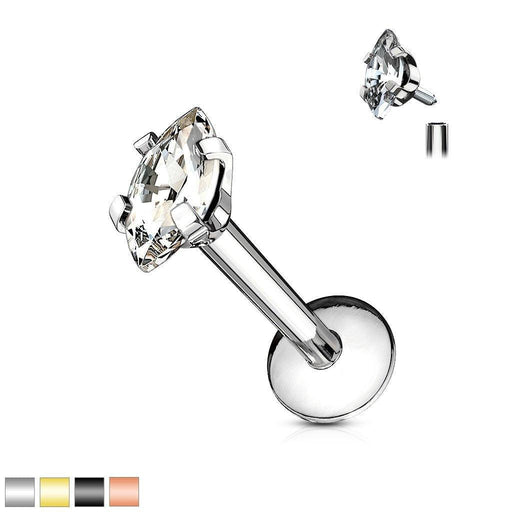 Marquise Gem Labret 16G