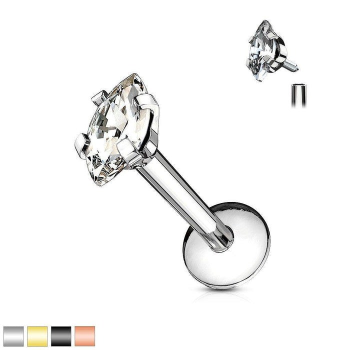 Marquise Gem Labret 16G