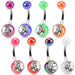 Metallic Gem Belly Bar 14G