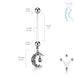 Moon Pregnancy Belly Bar 14G
