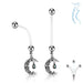 Moon Pregnancy Belly Bar 14G