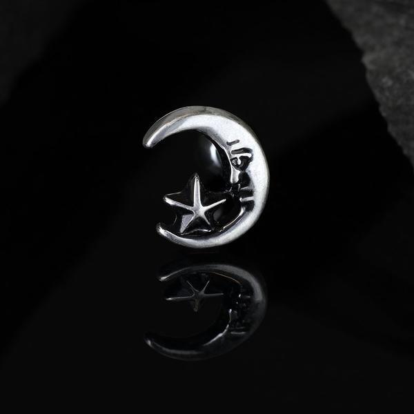 Moon and Star Cartilage Bar 16G