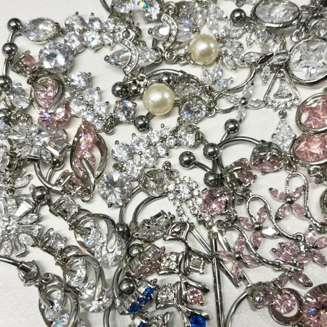 Mystery Fancy Dangle Belly Bar 14G