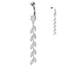 Vine Drop Belly Bar – Silver 316L Surgical Steel with Clear CZ Gems