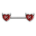 Devil Heart Nipple Bar 14G (Single)-My Body Piercing Jewellery