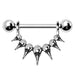 Raven Skull Nipple Dangle – 316L Stainless Steel Nipple Barbell with Detailed Skull Design on white background