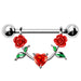 Nipple Bar with red roses and a heart on a white background