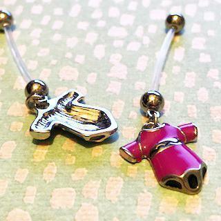 Onesie Pregnancy Belly Bar 14G