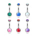 Opal Ball Belly Bar 14G