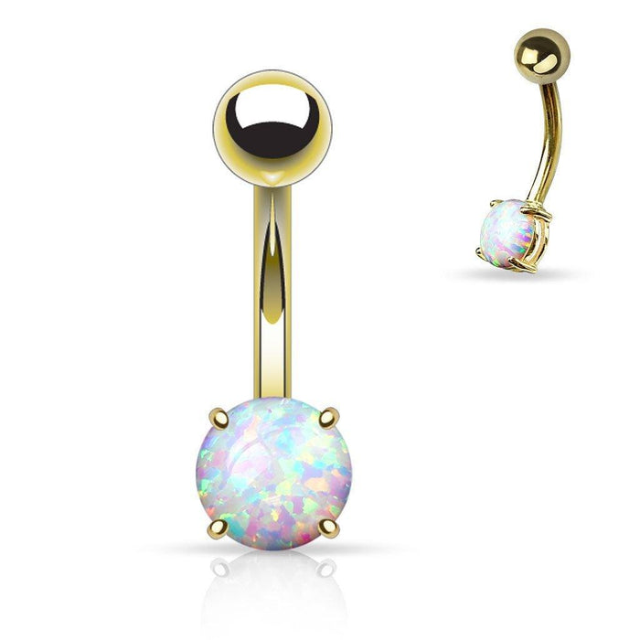 Opal Belly Bar 14G