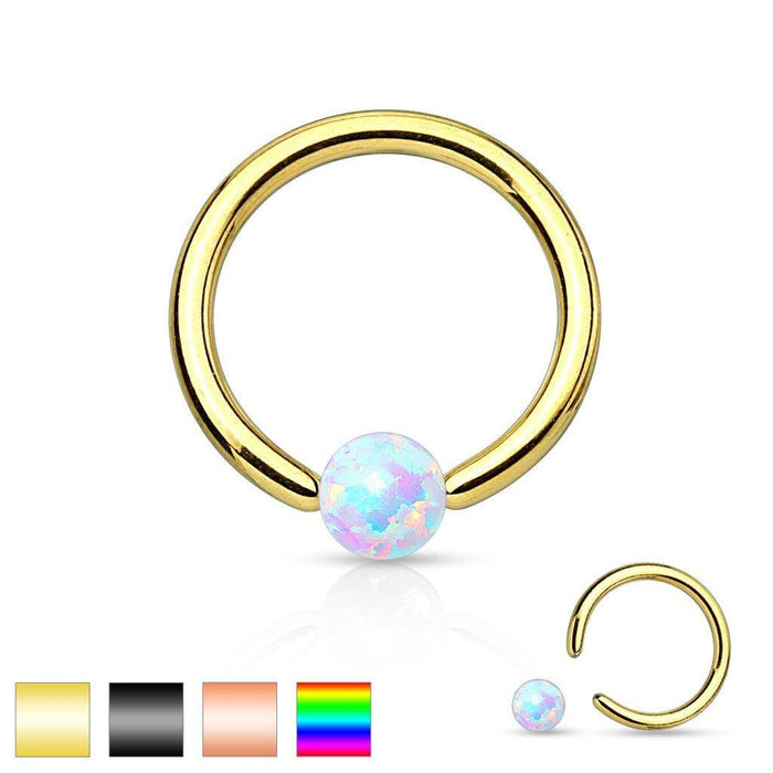 Opal Captive Ring 16G