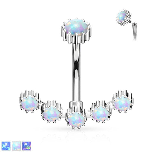 Opal Curve Belly Bar 14G