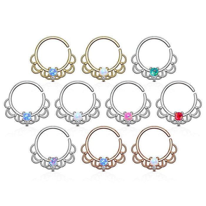 Opal Filigree Ring 16G