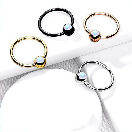 Opal Hinged Ring 18G 16G