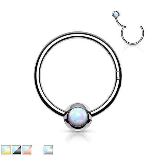 Opal Hinged Ring 18G 16G