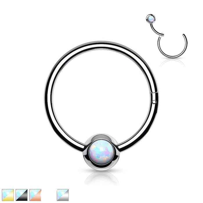 Opal Hinged Ring 18G 16G
