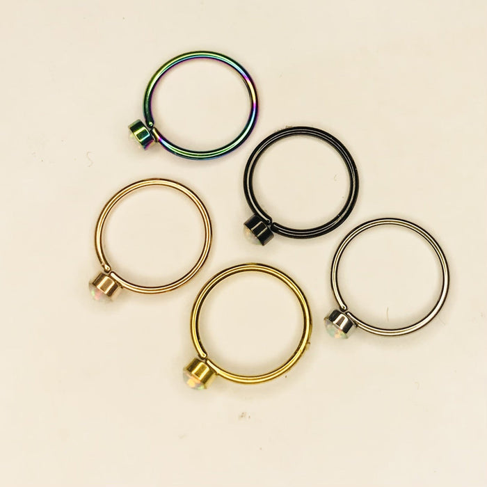 Opal Nose Ring 20G