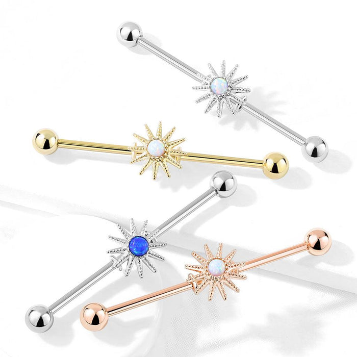 Opal Sunburst Industrial 14G 38mm