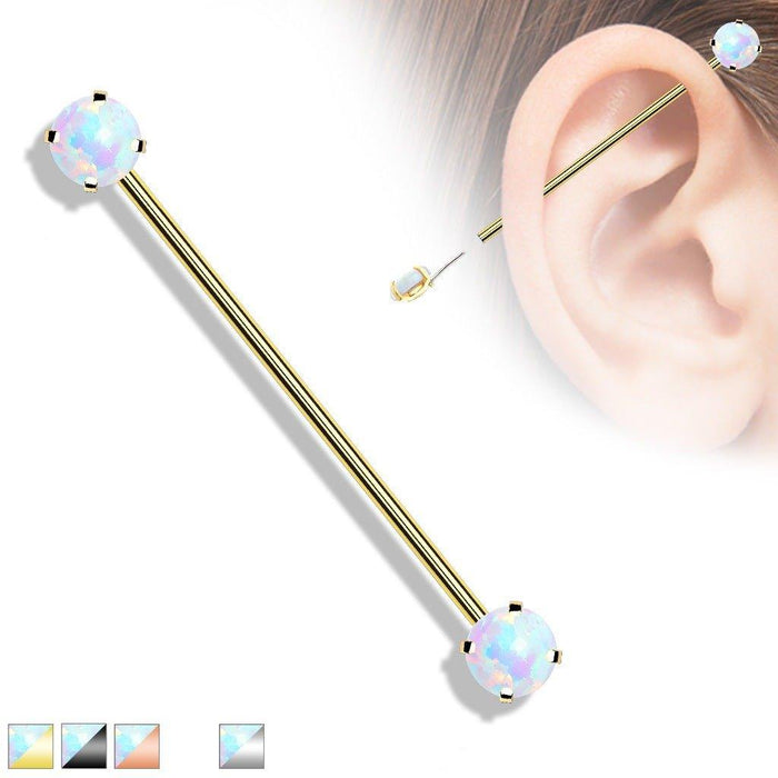 Opal Threadless Industrial 14G 38mm