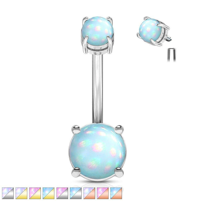 Opalescent Belly Bar 14G