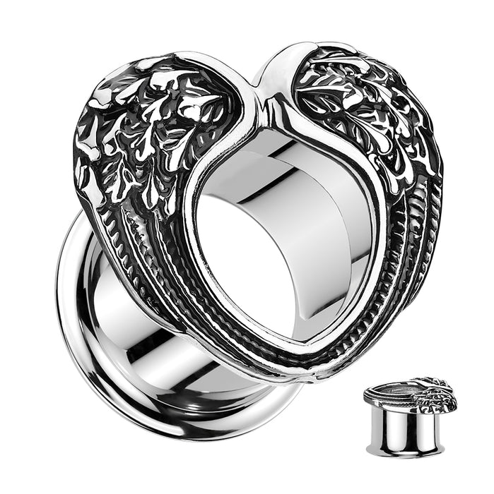 Totally Pierced Wings Tunnel – 316L Surgical Steel ear tunnel 6mm–16mm