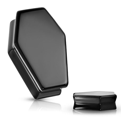 Obsidian Coffin Plug 6mm-25mm PAIR-My Body Piercing Jewellery