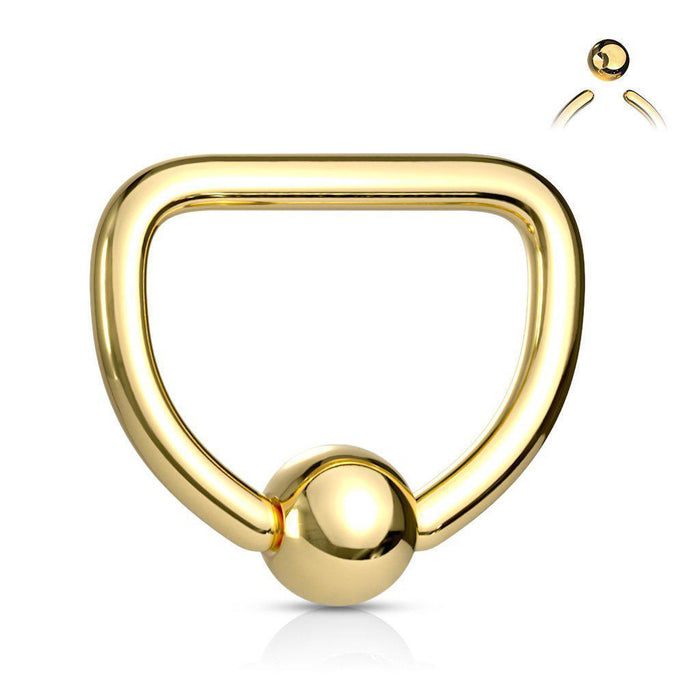 PVD Plated D Shaped Captive Ring 16G