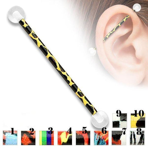 Pattern Print Industrial Bar 14G 38mm