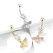 Paved Bee Dangle Belly Bar 14G