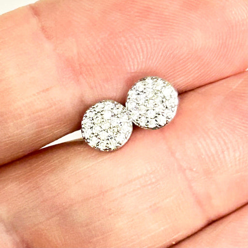 Paved Circle Earrings Pair