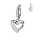 Paved Heart Dangle Hinged Belly Bar 14G
