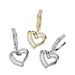 Paved Heart Dangle Hinged Belly Bar 14G