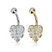 Paved Heart Leaf Belly Bar 14G