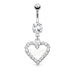 Paved LOVE Heart Belly Bar 14G