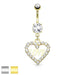 Paved LOVE Heart Belly Bar 14G